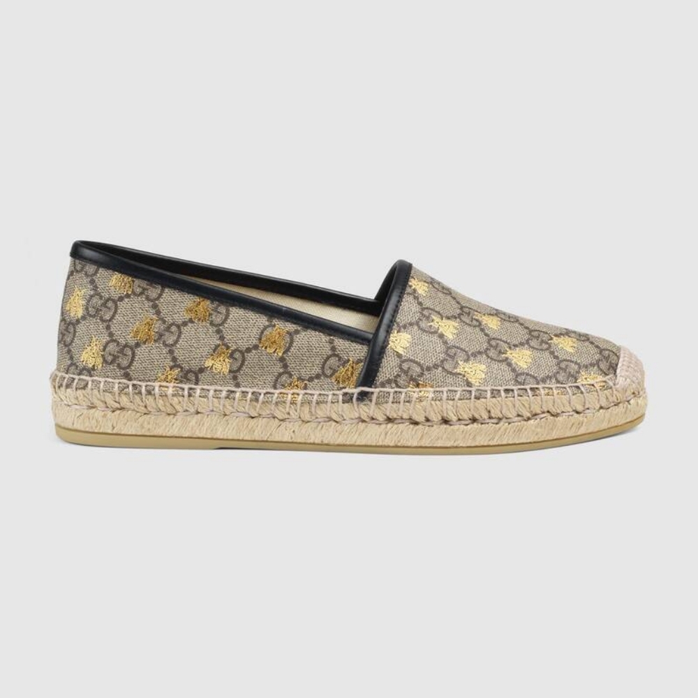GUCCI PILAR ESPADRILLES BEIGE GOLD BEES